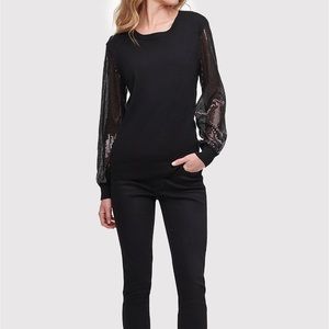 NWT DKNY sequin sleeve sweater size XS